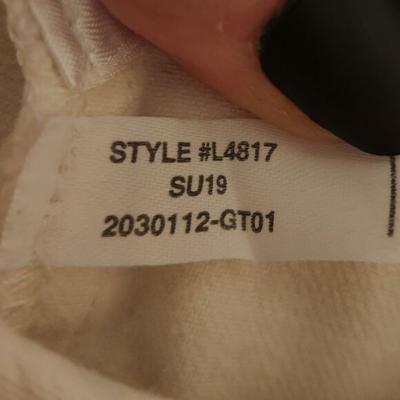 J. Crew White and Black Dainty Floral Straight Leg Crop Jeans - Picture 9 of 11